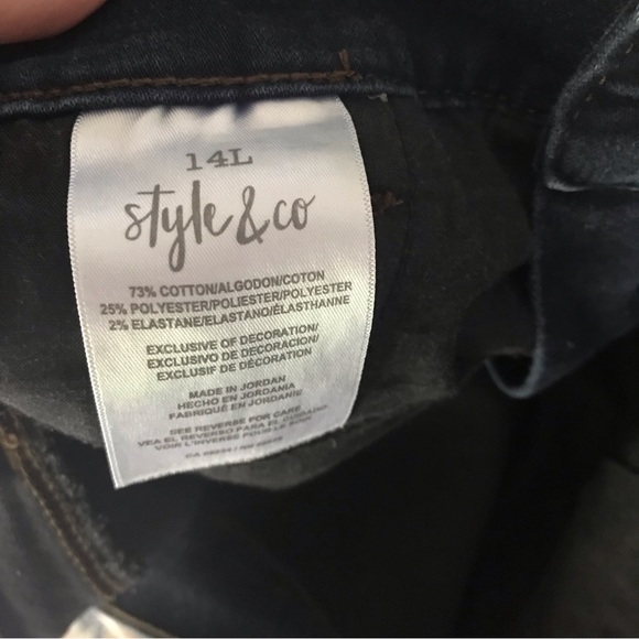 Style & Company Women’s Dark Navy Bootcut Stretch Plus Jeans SZ 14L - Picture 4 of 5